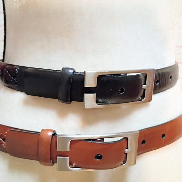 Tommy Bahama Set of Two Tan/Black Belts Size L - Picture 2 of 7